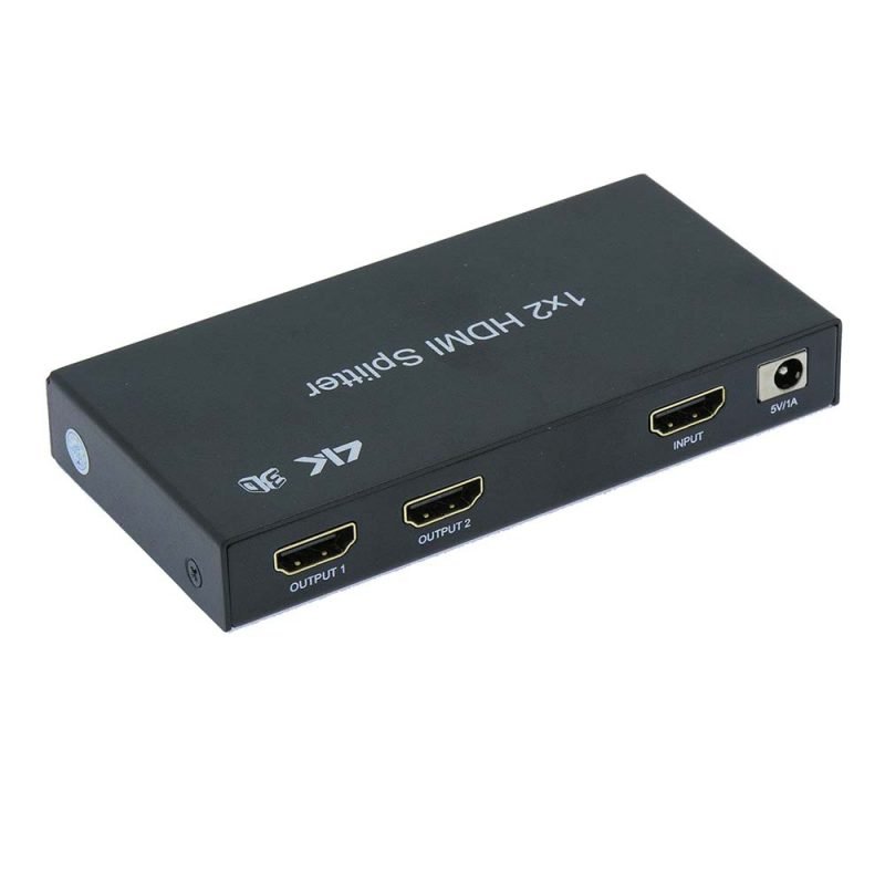 HDMI 2-Way (1-in/2-out) Splitter 3D, 4Kx2K with IR Extension