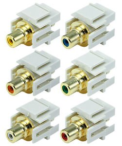 Keystone Jack Wall Insert - 3.5MM, Banana Plug, BNC, DVI, F-Type, HDMI, RCA, Toslink, USB A-A, USB B-B Female, VGA Female
