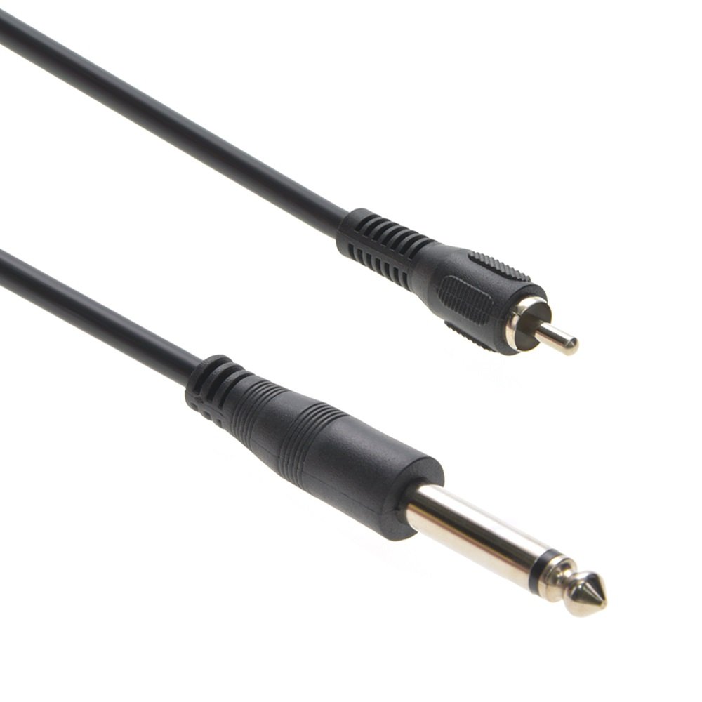 1/4 inch Mono Plug to 2 x RCA Mono Plugs