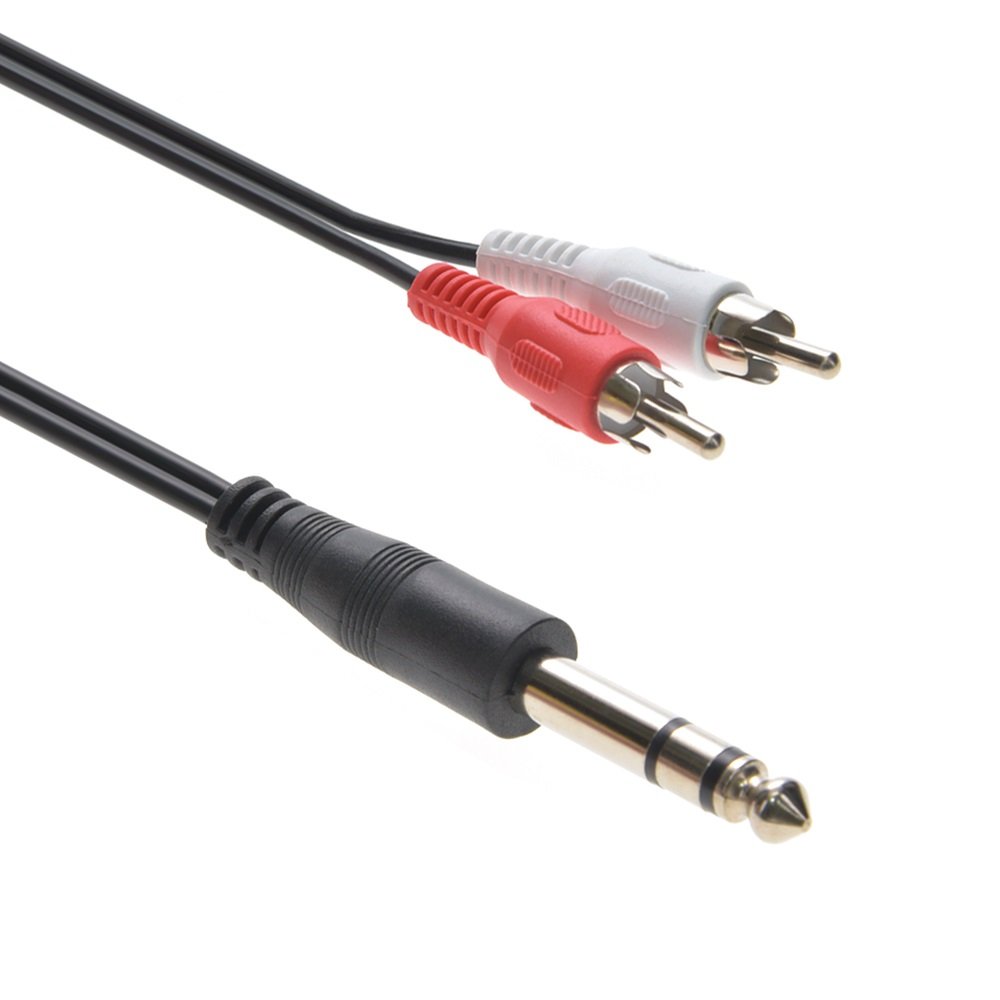 1/4 inch Stereo Plug to 2 x RCA Plugs