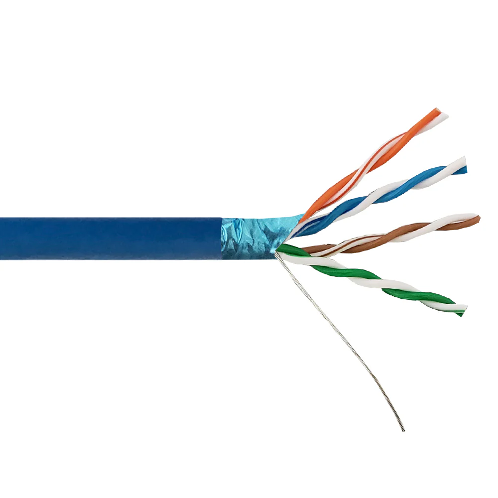 C5e CMP Plenum FTP Shielded 4 Pair Solid 24 AWG Bulk Cable 1000ft package.