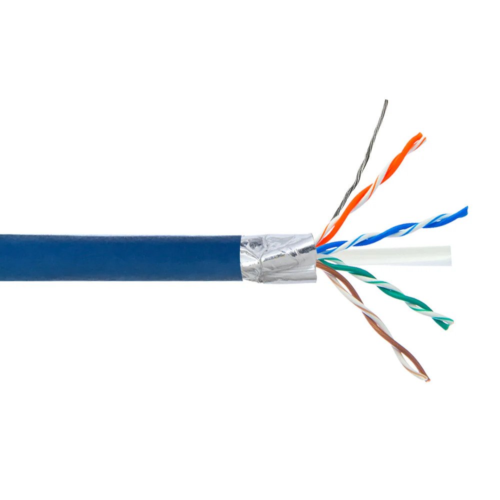 C6 CMR Riser FTP Stranded Shielded 4 Pair 23AWG Bulk Cable 1000ft package.