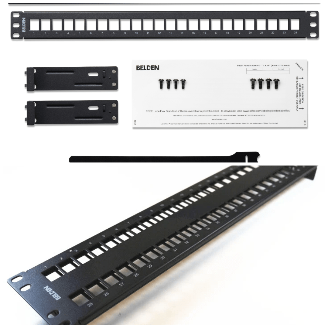 Belden Keyconnect patch panel collage